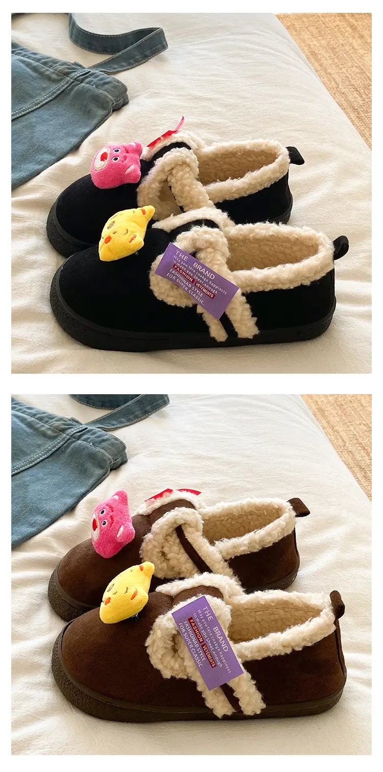 Women Velvet Cotton Slippers Can Be Worn Outside in Autumn and Winter — feature 14
