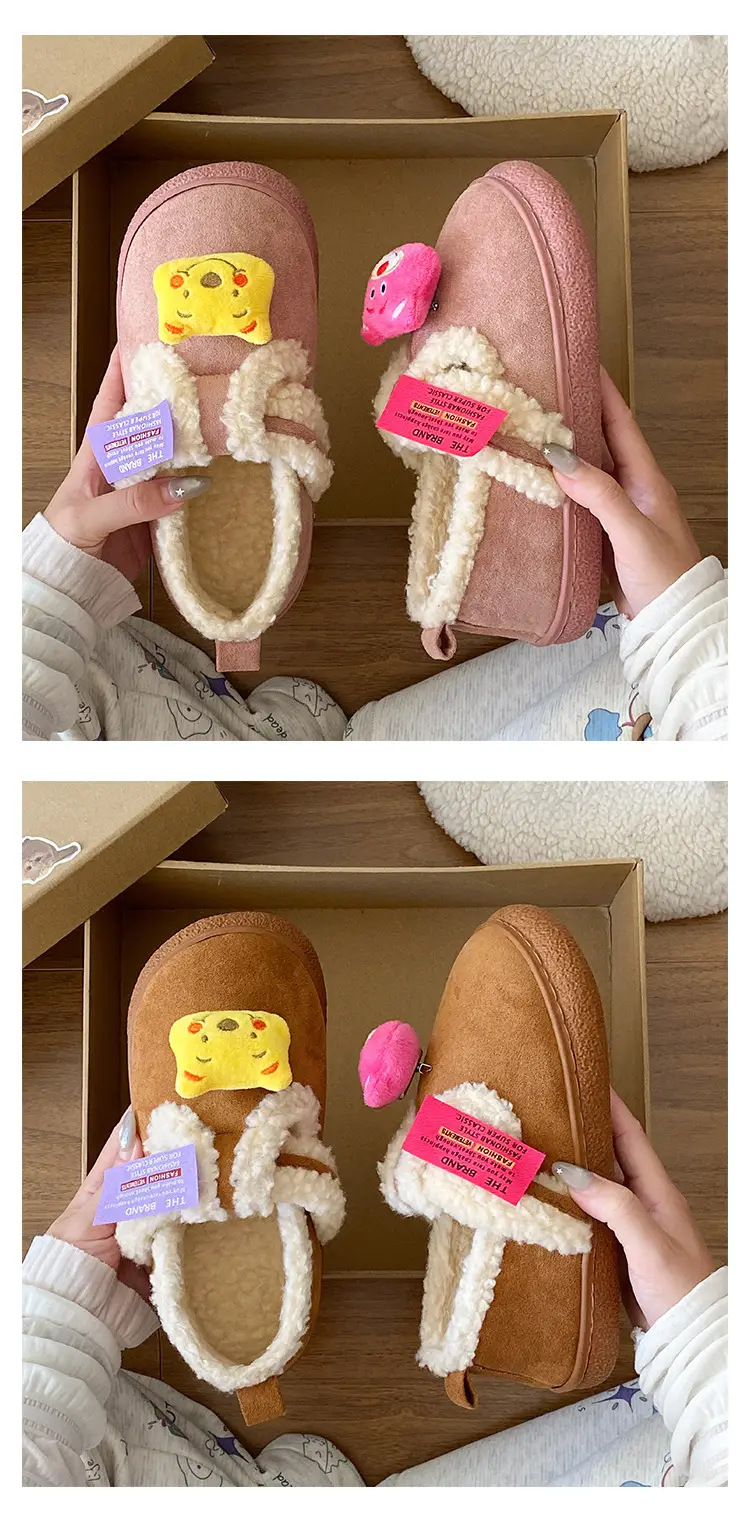 Women Velvet Cotton Slippers Can Be Worn Outside in Autumn and Winter — feature 15
