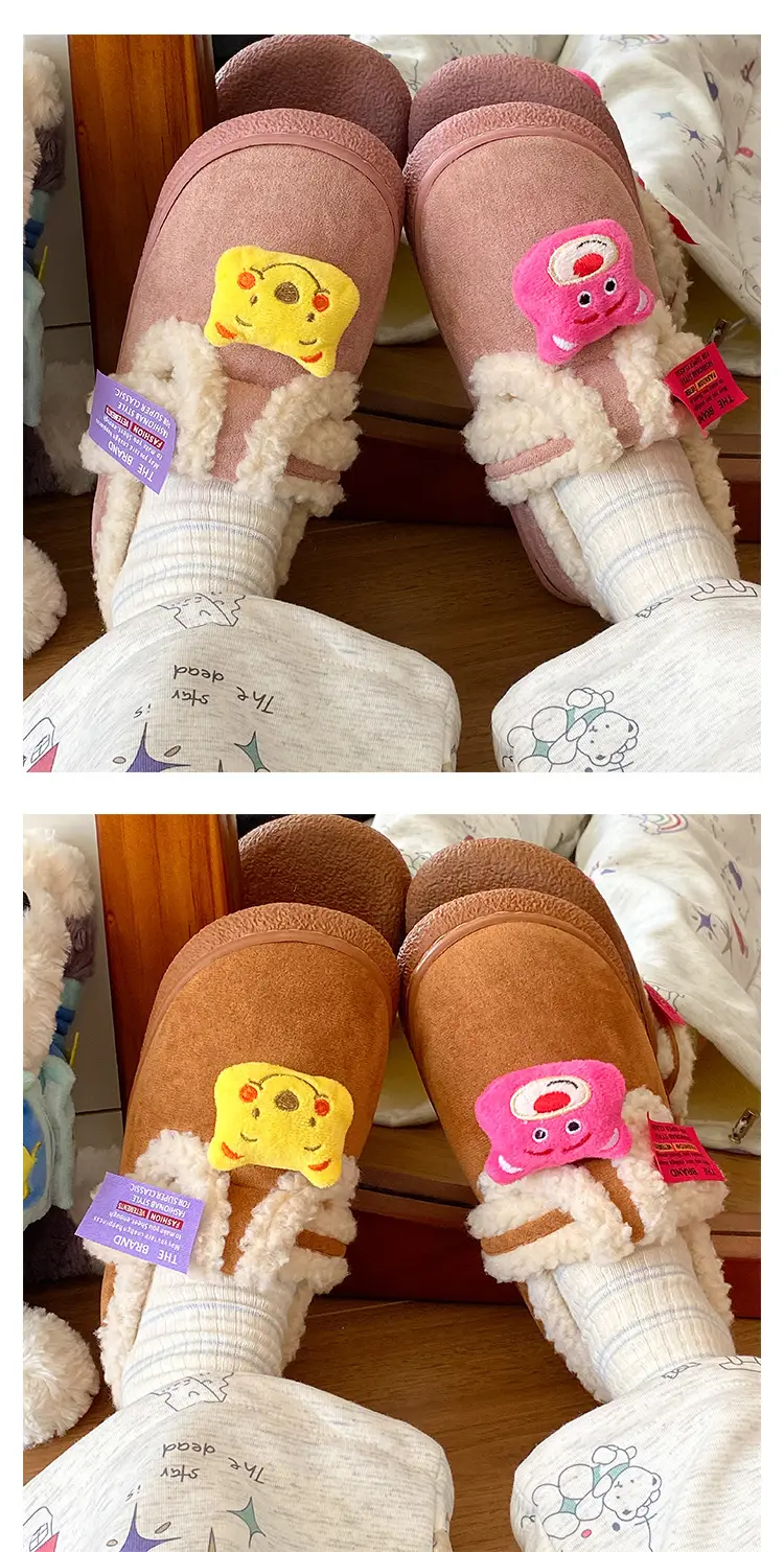 Women Velvet Cotton Slippers Can Be Worn Outside in Autumn and Winter — feature 16