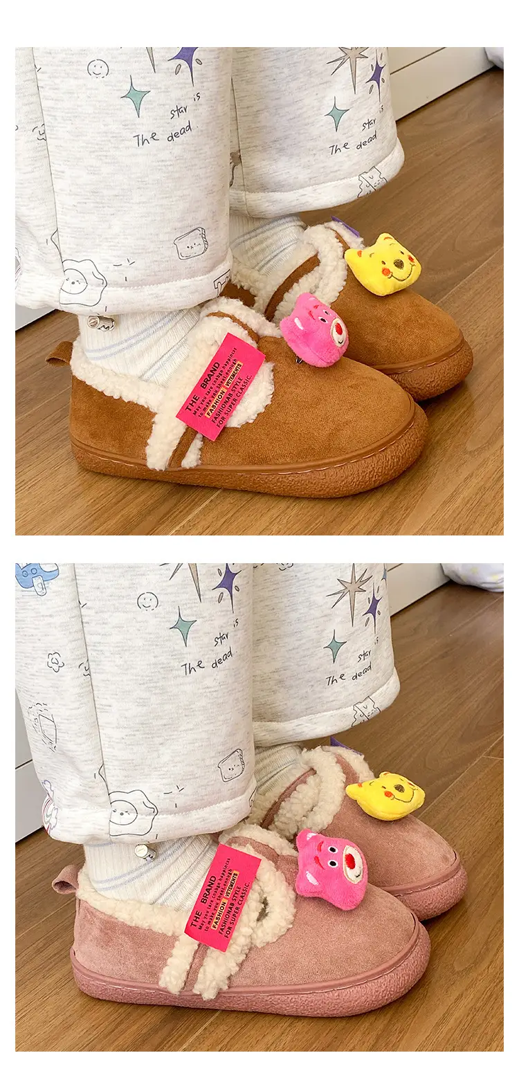 Women Velvet Cotton Slippers Can Be Worn Outside in Autumn and Winter — feature 17