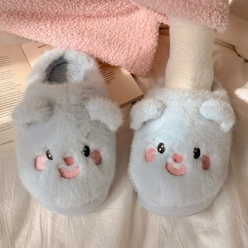 Nanbowan Pink Cartoon Cotton Slippers Women's Autumn Winter