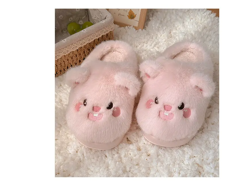 Nanbowan Pink Cartoon Cotton Slippers Women's Autumn Winter — feature 4