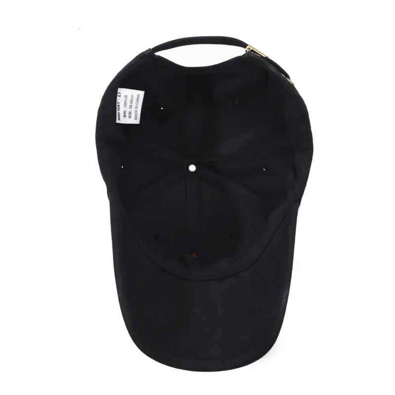 Black Baseball Cap with Red Star Embroidery - Image 9