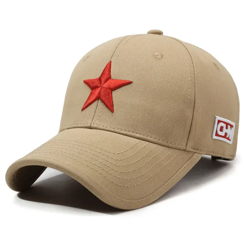 Black Baseball Cap with Red Star Embroidery - Image 4