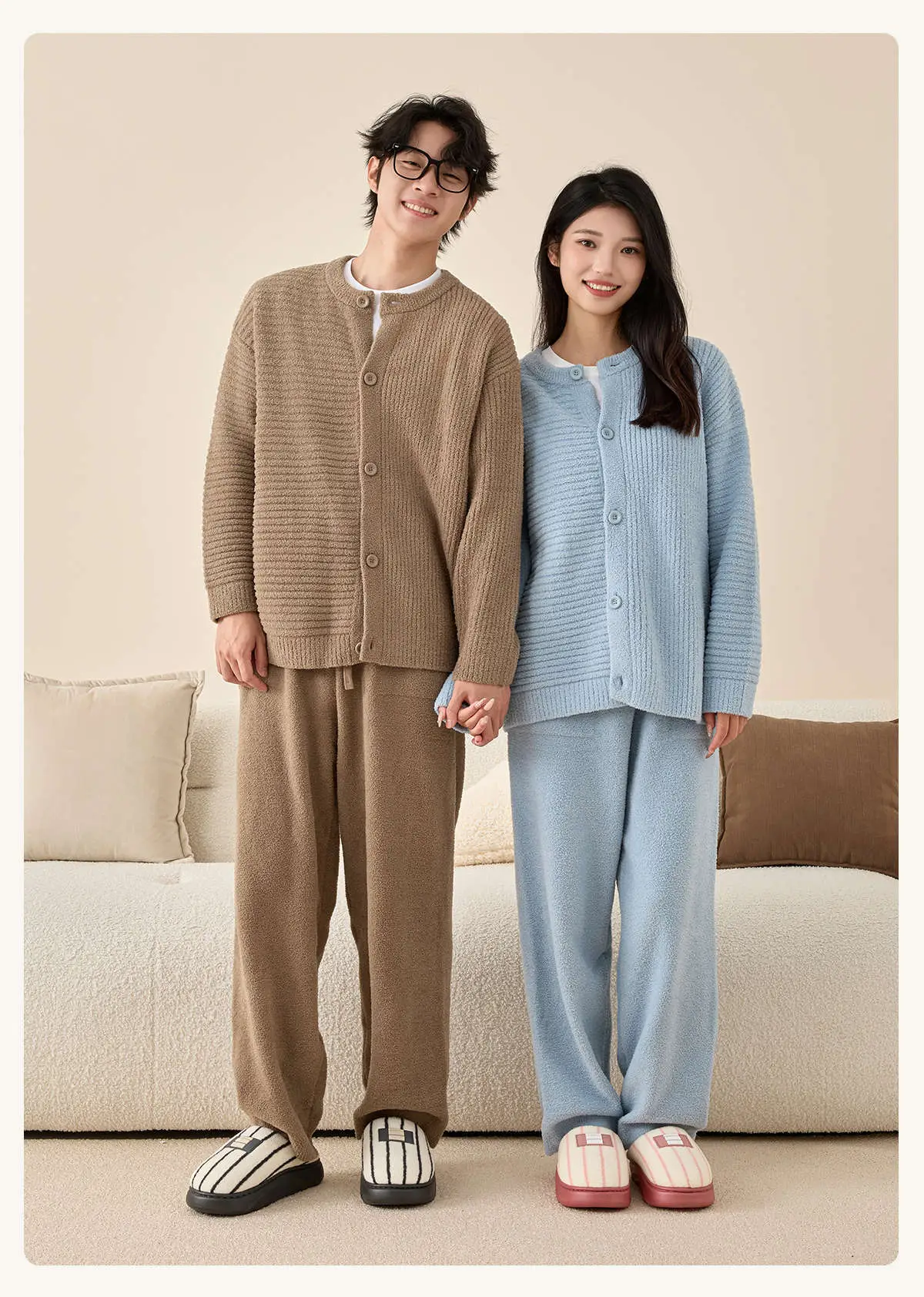 Women Winter Plush Striped Slippers Indoor Winter 2025 — feature 16