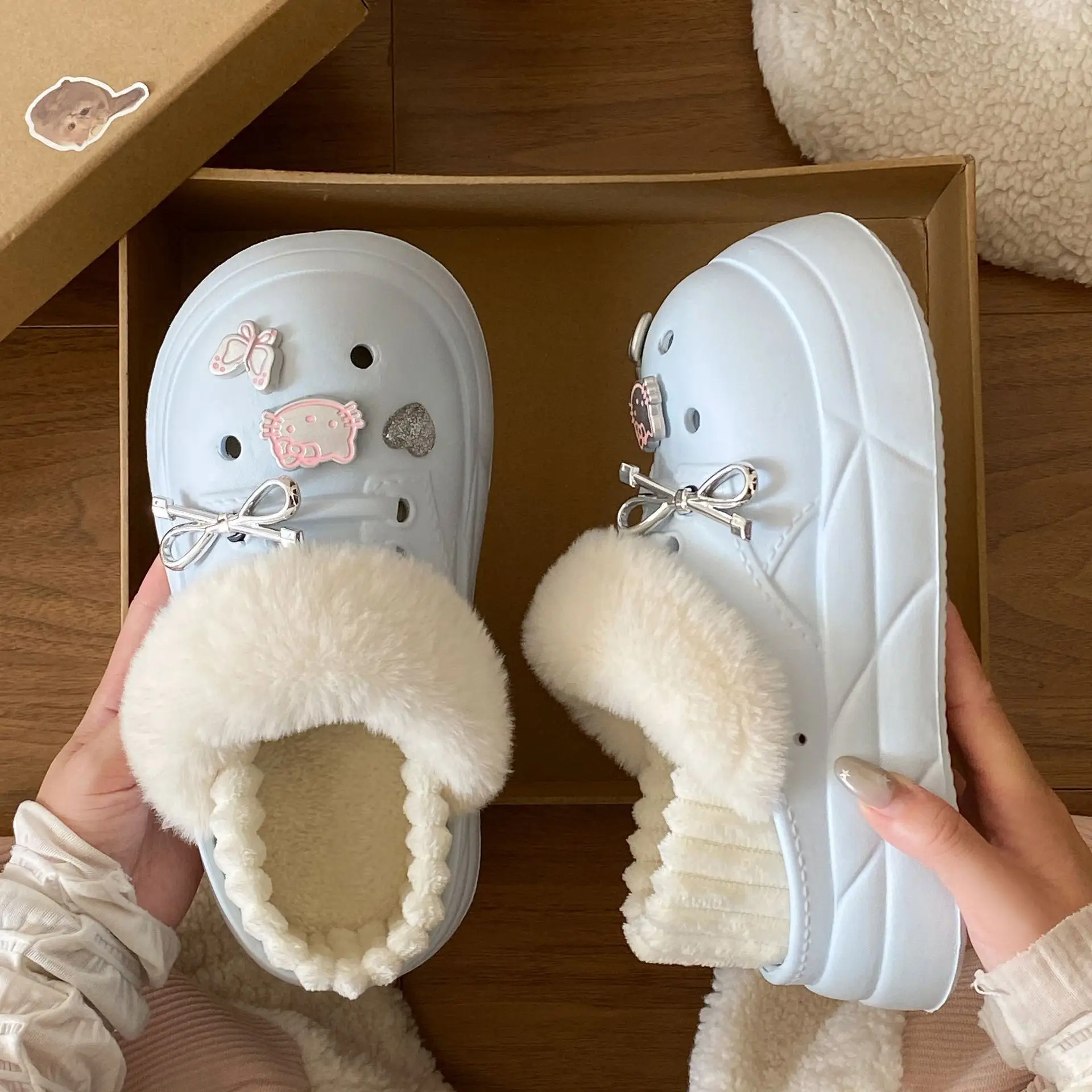 Autumn Winter Embroidered Black Boots for Girls