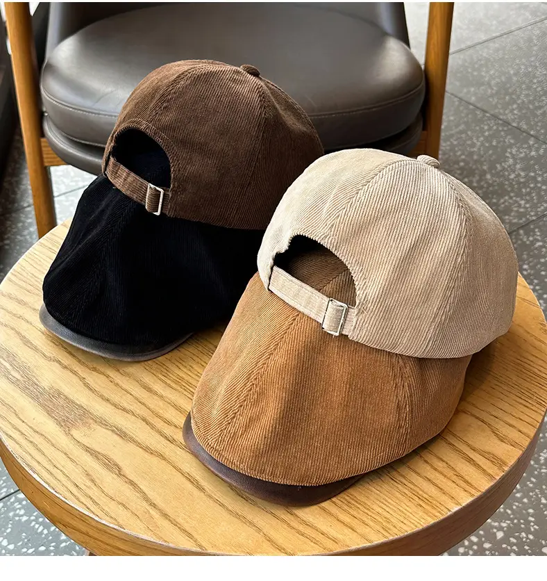 Four Seasons Retro Corduroy Cap Brown Unisex — feature 4