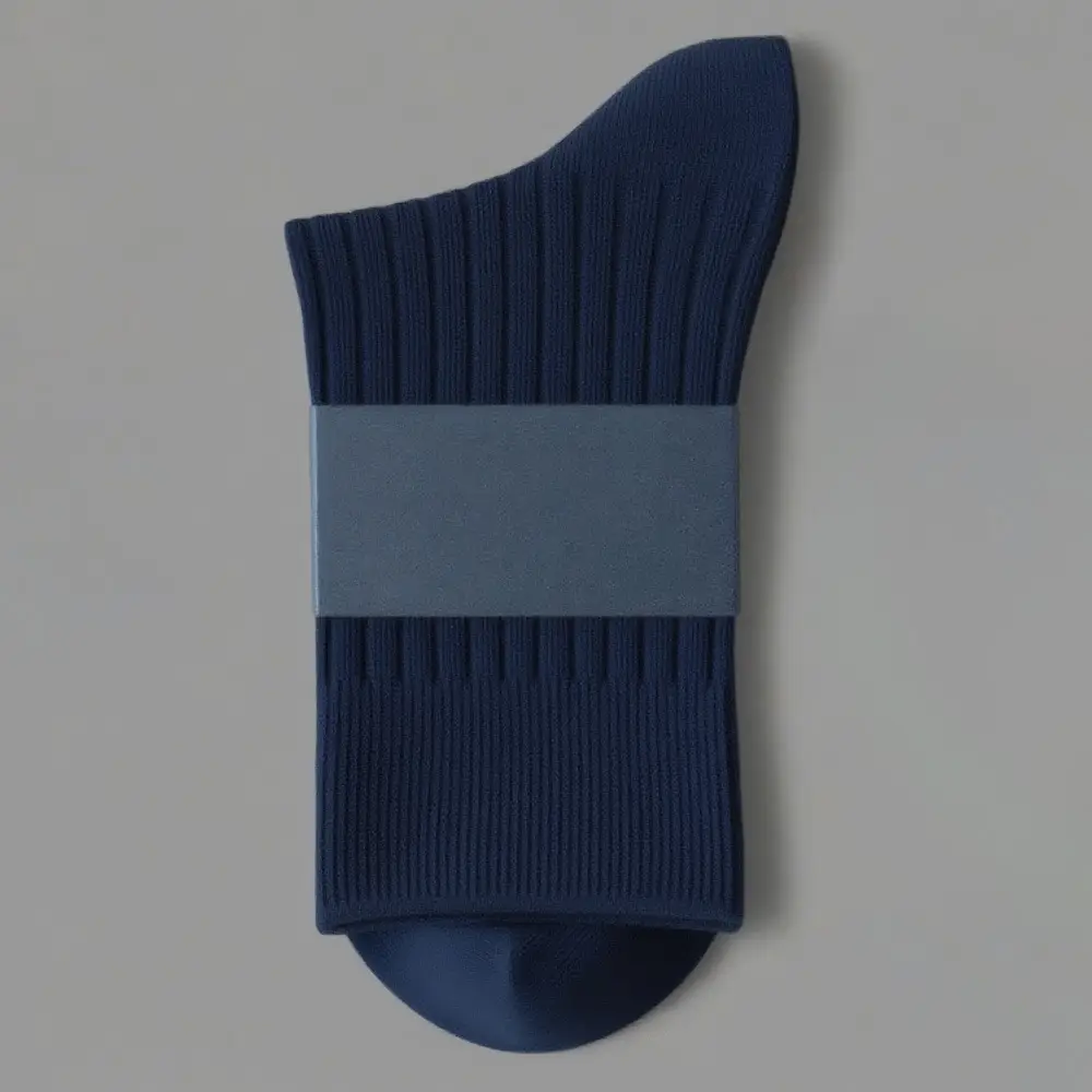 White and Black Pure Color Double-Needle Cotton Autumn and Winter Men's Thickeneded Sweat-Absorbent and Deodorant Pure Cotton Business Mid-Length Socks Pure Cotton