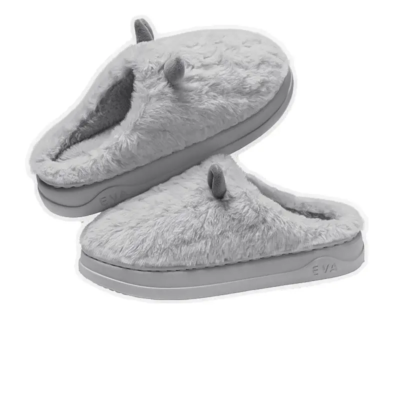Men's 5 New Winter Indoor Home Thick-Soled Non-Slip Warm Plush Slippers with a Feeling of Stepping on Poop - Image 21