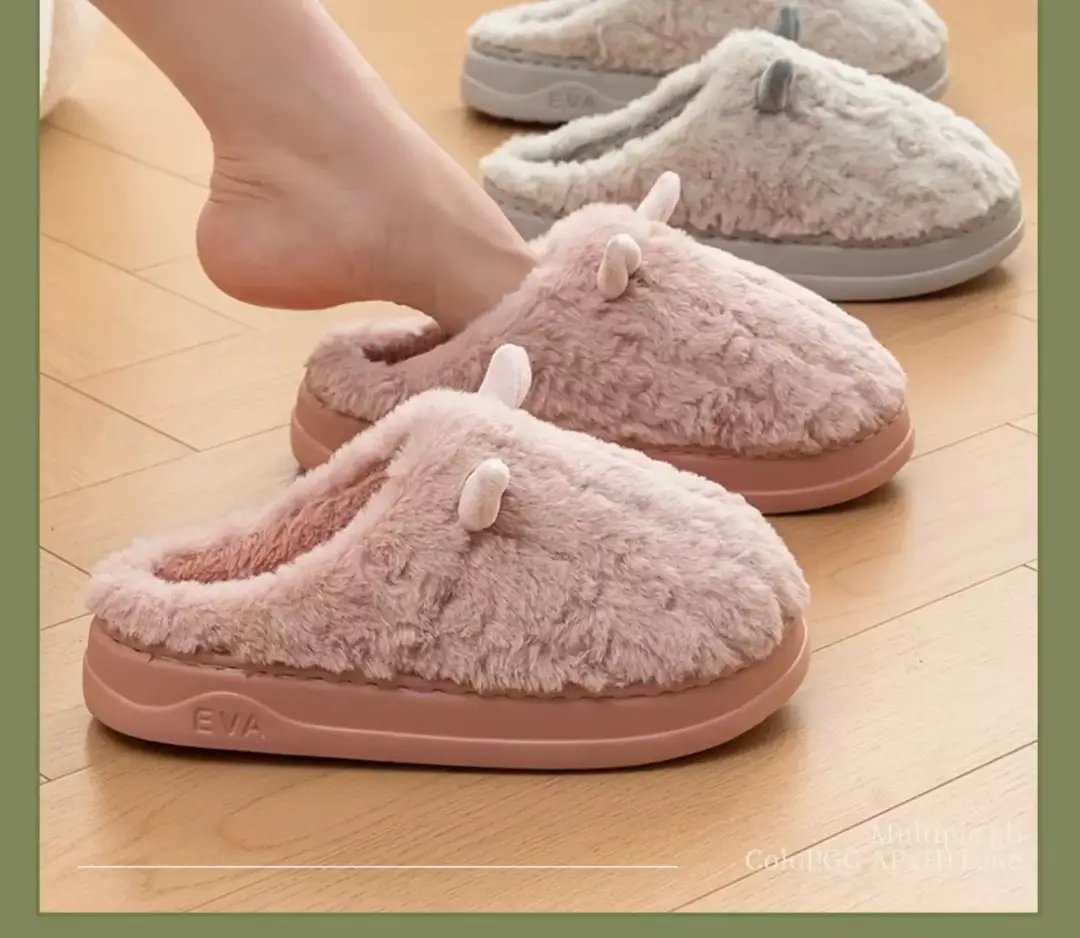 Men's 5 New Winter Indoor Home Thick-Soled Non-Slip Warm Plush Slippers with a Feeling of Stepping on Poop — feature 13