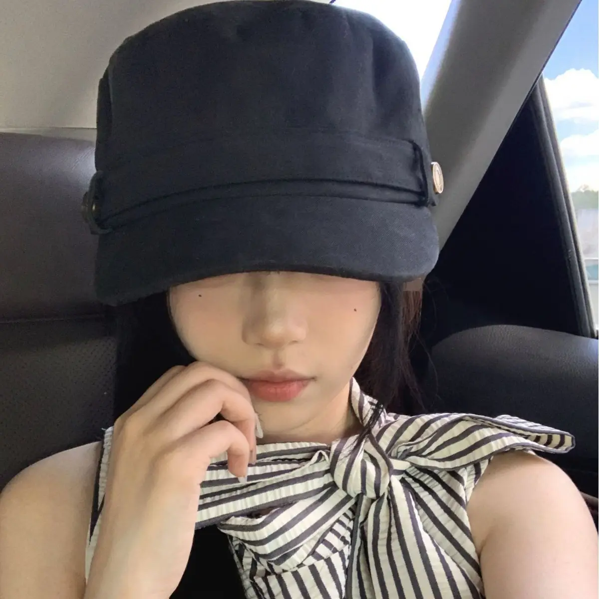 Ultra-Authentic Korean Style Flat Top Baseball Cap Equestrian Hat - Image 4