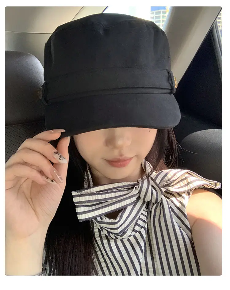 Ultra-Authentic Korean Style Flat Top Baseball Cap Equestrian Hat — feature 14