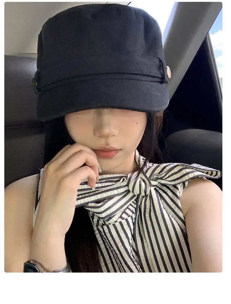 Ultra-Authentic Korean Style Flat Top Baseball Cap Equestrian Hat — feature 15