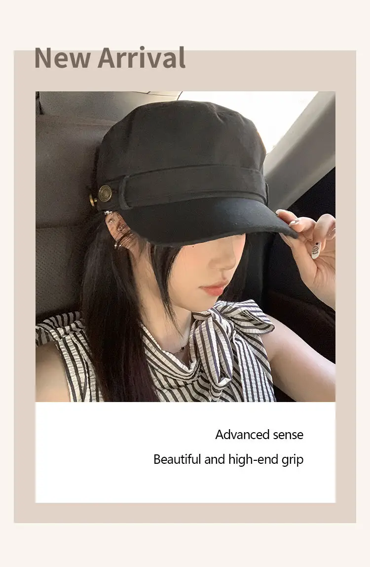 Ultra-Authentic Korean Style Flat Top Baseball Cap Equestrian Hat — feature 6