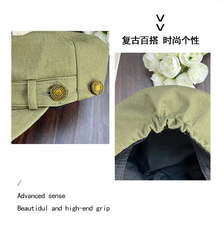 Ultra-Authentic Korean Style Flat Top Baseball Cap Equestrian Hat — feature 9