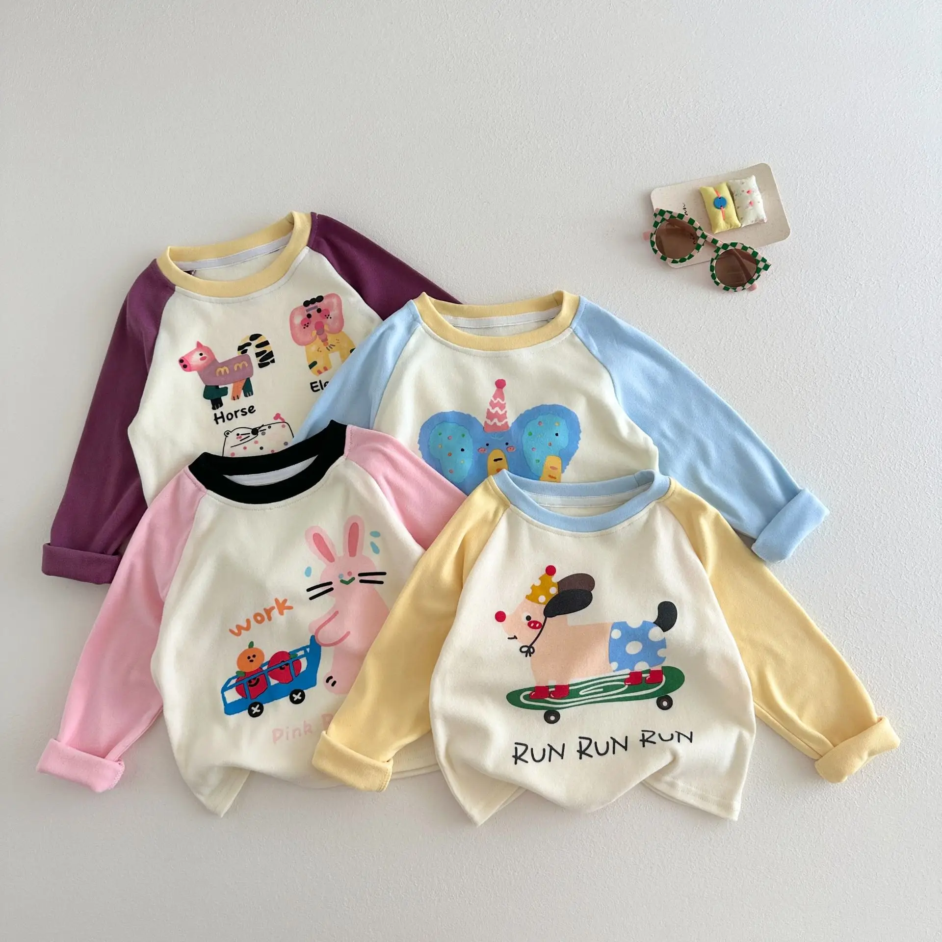 Kids Long Sleeve T-Shirt Pink Rabbit Print 2025 - Image 7