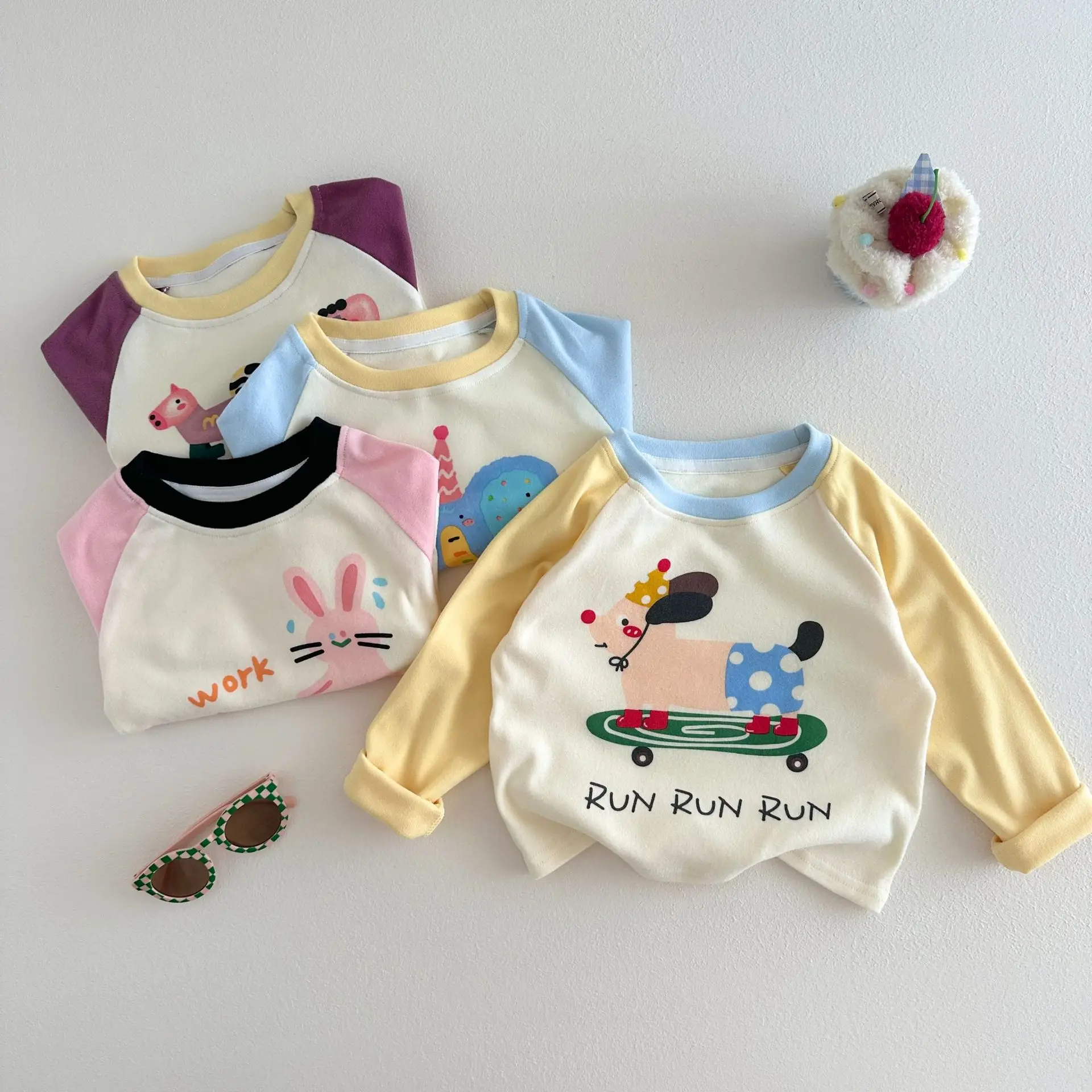 Kids Long Sleeve T-Shirt Pink Rabbit Print 2025 - Image 8