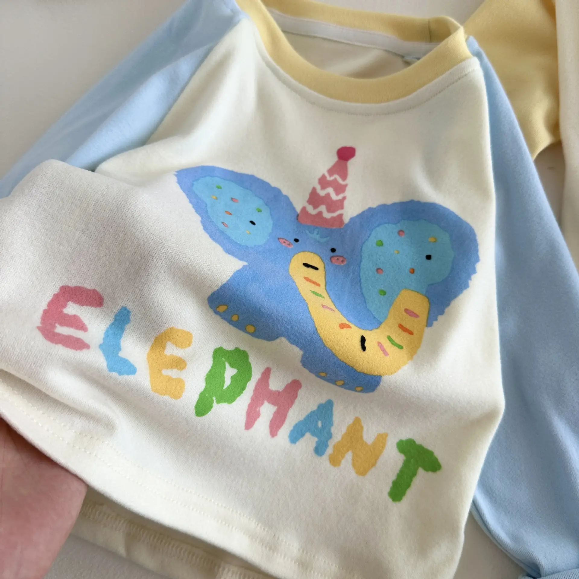 Kids Long Sleeve T-Shirt Pink Rabbit Print 2025 — feature 11
