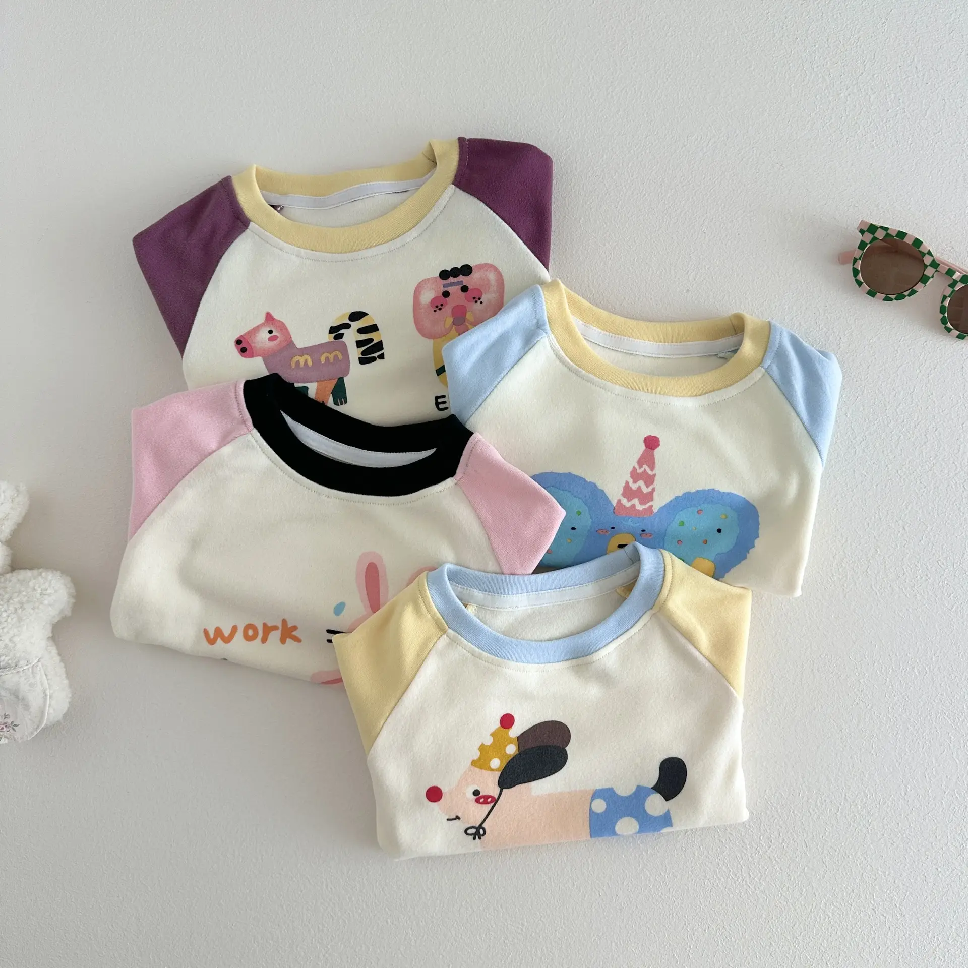 Kids Long Sleeve T-Shirt Pink Rabbit Print 2025 — feature 4
