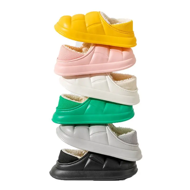 Trendy Home Slippers with a Stepping-On-Clouds Feel, Plush and Thickened, Non-Slip Cotton Slippers for Autumn and Winter, Plush Closed-Back Maternity Slippers - Image 11