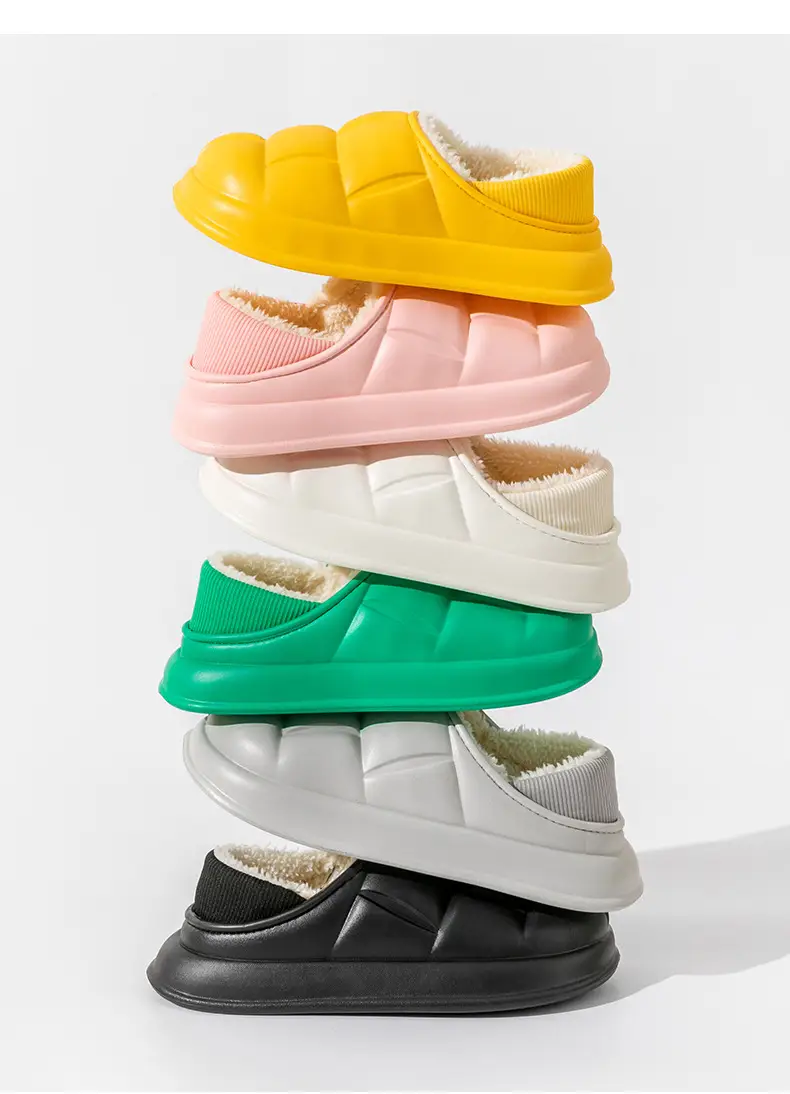 Trendy Home Slippers with a Stepping-On-Clouds Feel, Plush and Thickened, Non-Slip Cotton Slippers for Autumn and Winter, Plush Closed-Back Maternity Slippers — feature 10