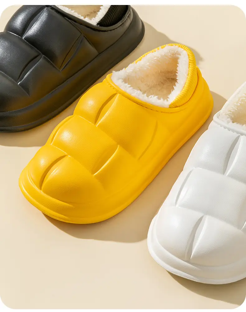 Trendy Home Slippers with a Stepping-On-Clouds Feel, Plush and Thickened, Non-Slip Cotton Slippers for Autumn and Winter, Plush Closed-Back Maternity Slippers — feature 18