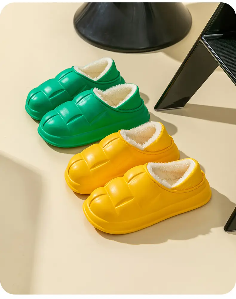 Trendy Home Slippers with a Stepping-On-Clouds Feel, Plush and Thickened, Non-Slip Cotton Slippers for Autumn and Winter, Plush Closed-Back Maternity Slippers — feature 21