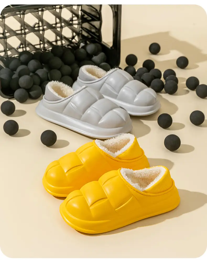 Trendy Home Slippers with a Stepping-On-Clouds Feel, Plush and Thickened, Non-Slip Cotton Slippers for Autumn and Winter, Plush Closed-Back Maternity Slippers — feature 23