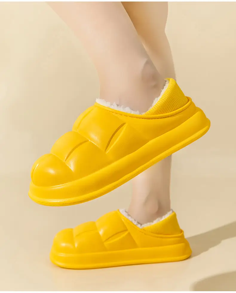 Trendy Home Slippers with a Stepping-On-Clouds Feel, Plush and Thickened, Non-Slip Cotton Slippers for Autumn and Winter, Plush Closed-Back Maternity Slippers — feature 29