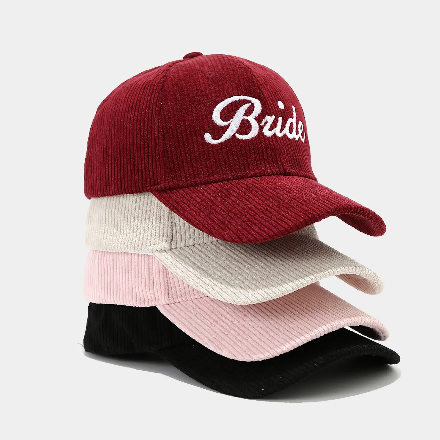 White Knit Groom Cap with "Bride" Embroidery - Image 10