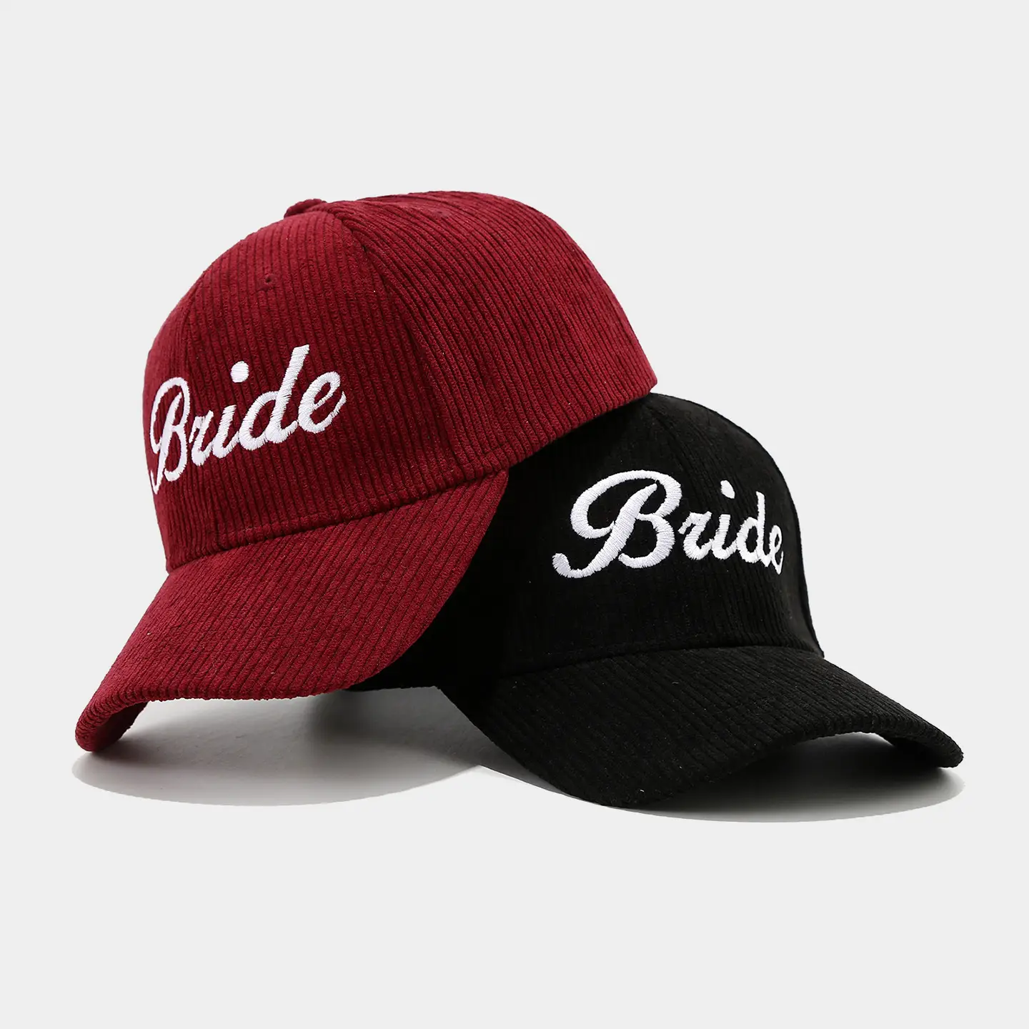White Knit Groom Cap with "Bride" Embroidery - Image 11