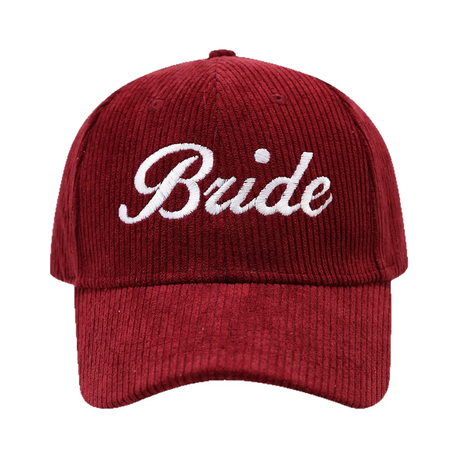 White Knit Groom Cap with "Bride" Embroidery - Image 13