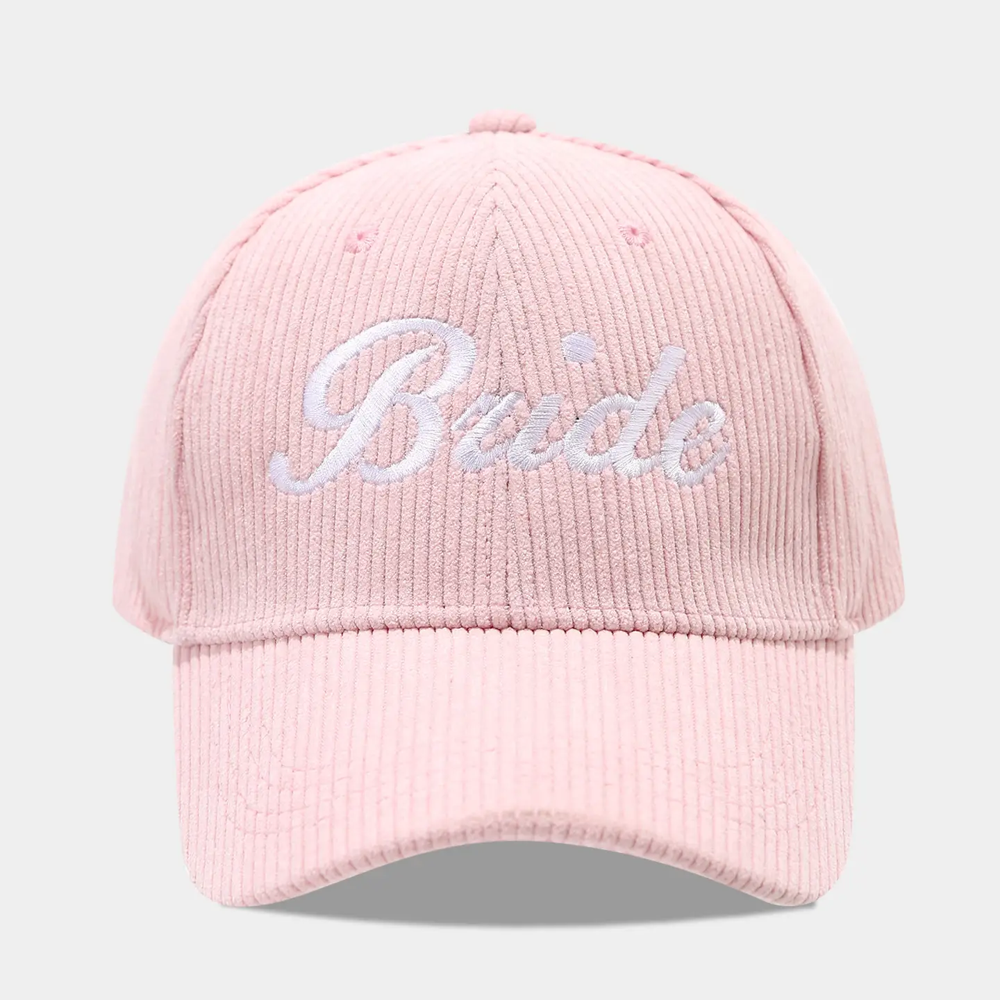 White Knit Groom Cap with "Bride" Embroidery - Image 4