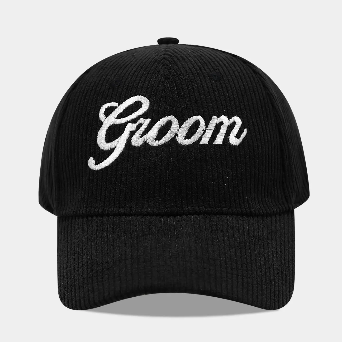 White Knit Groom Cap with "Bride" Embroidery - Image 5