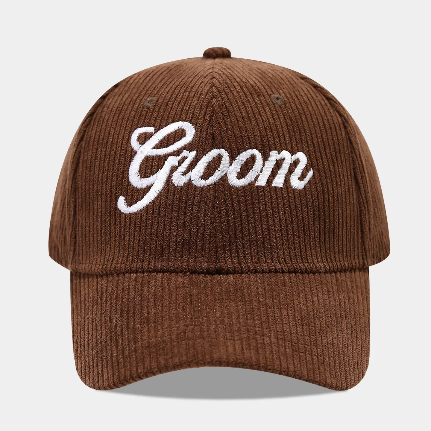 White Knit Groom Cap with "Bride" Embroidery - Image 8
