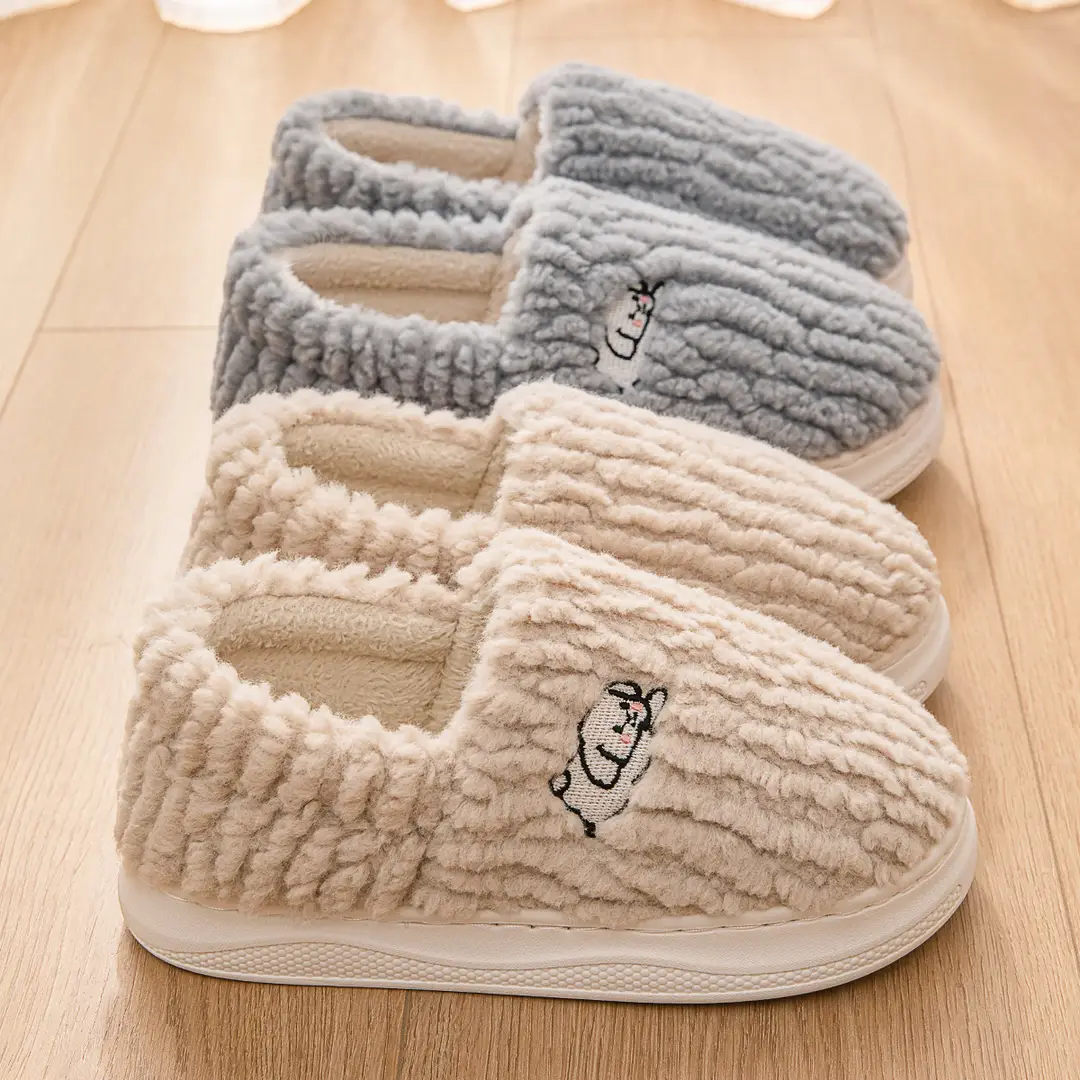 Jialiya Cotton Slippers for Women, New Autumn and Winter Indoor Fleece-Lined Warm Non-Slip Couple's Home Cotton Shoes for Men, Suitable for Outdoor Wear - Image 13
