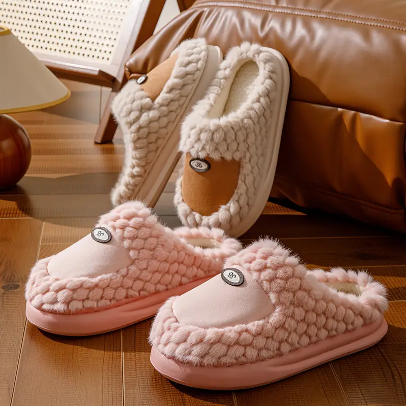 Wholesale New Cotton Slippers for Women in Autumn and Winter Home Indoor Household Thick-Soled Non-Slip Warm Furry Confinement Slippers for Men - Image 8