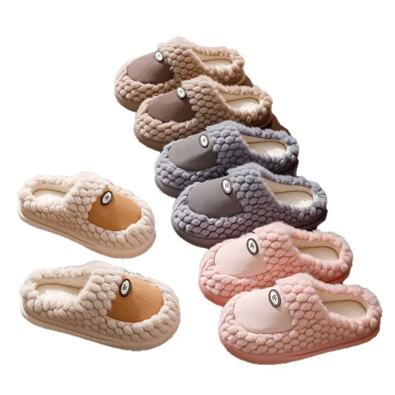 Wholesale New Cotton Slippers for Women in Autumn and Winter Home Indoor Household Thick-Soled Non-Slip Warm Furry Confinement Slippers for Men - Image 10