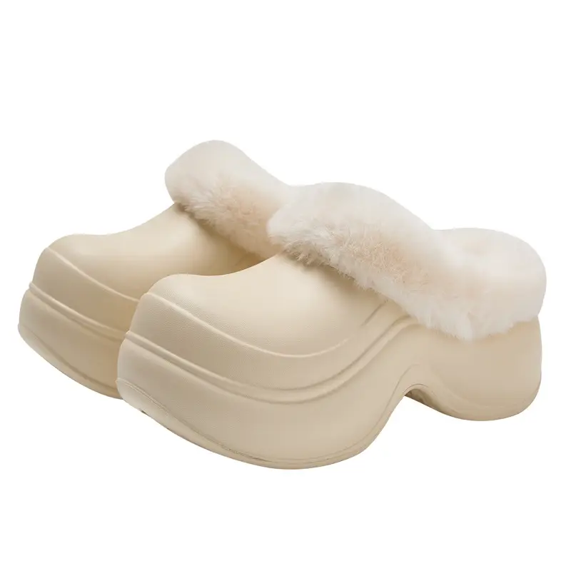 Thick-Soled Waterproof Cotton Slippers for Women, New Winter Style, Warm Plush Indoor Soft-Soled Home Slippers for Women - Image 8