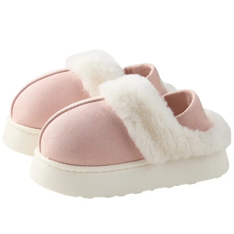 Qidan Shoe Factory Cotton Slippers Women's Autumn and Winter Home Indoor Fleece-Lined Warm Thick-Soled Non-Slip Outdoor Furry Slippers - Image 9