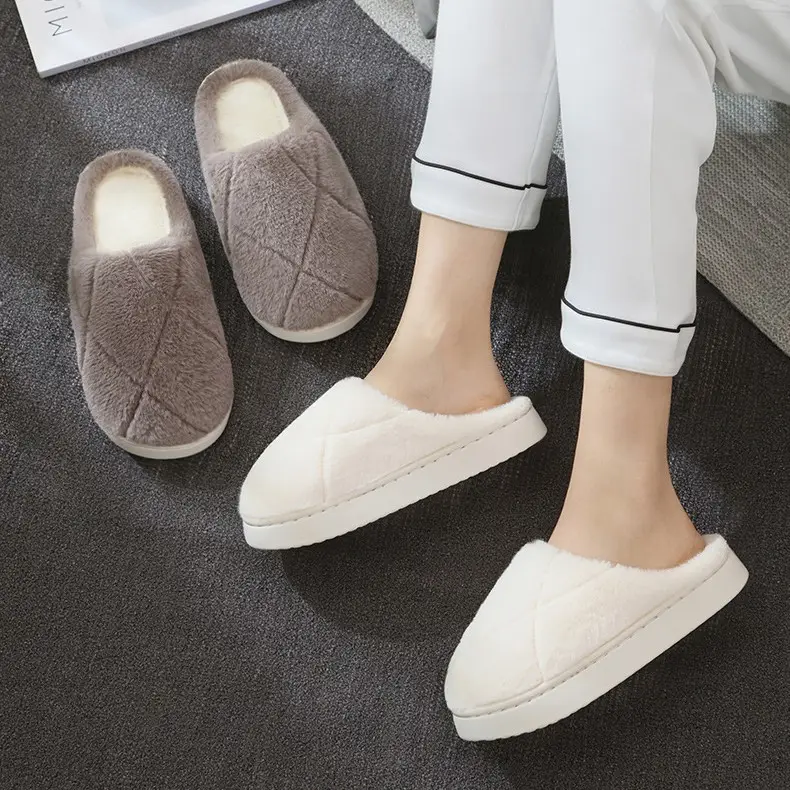 Plush Cotton Slippers for Home Autumn and Winter Non-Slip Indoor Thick-Soled Cotton Slippers Fleece-Lined Warm Slippers Women's Winter Confinement Shoes - Image 8