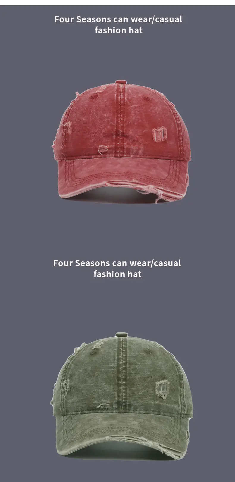 Unisex Baseball Cap Coffee Color Holes Adjustable — feature 12