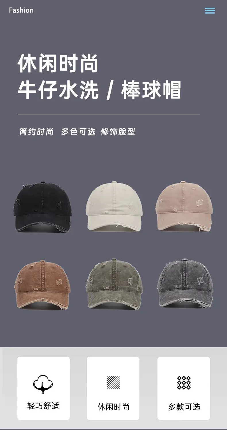 Unisex Baseball Cap Coffee Color Holes Adjustable — feature 2