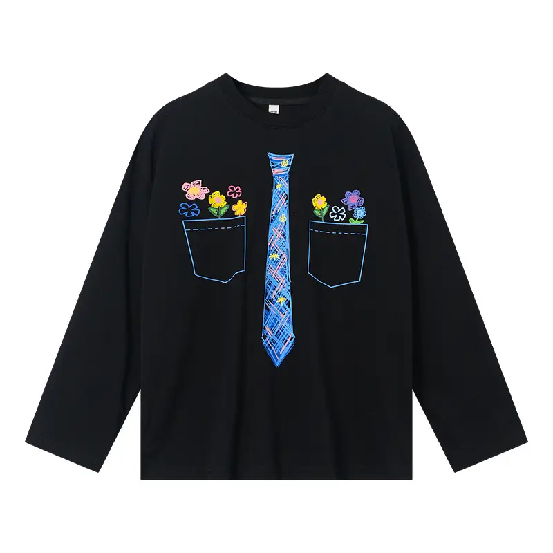 Boys White Tie Graffiti Long Sleeve T-Shirt 2025