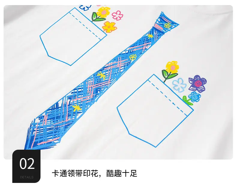 Boys White Tie Graffiti Long Sleeve T-Shirt 2025 — feature 8