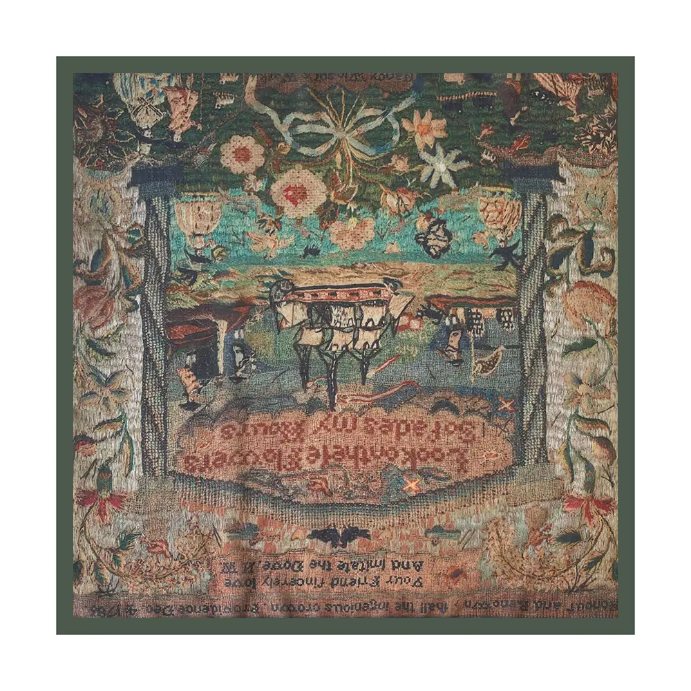 Silk Scarf with Retro Print for Women Autumn Winter — feature 10
