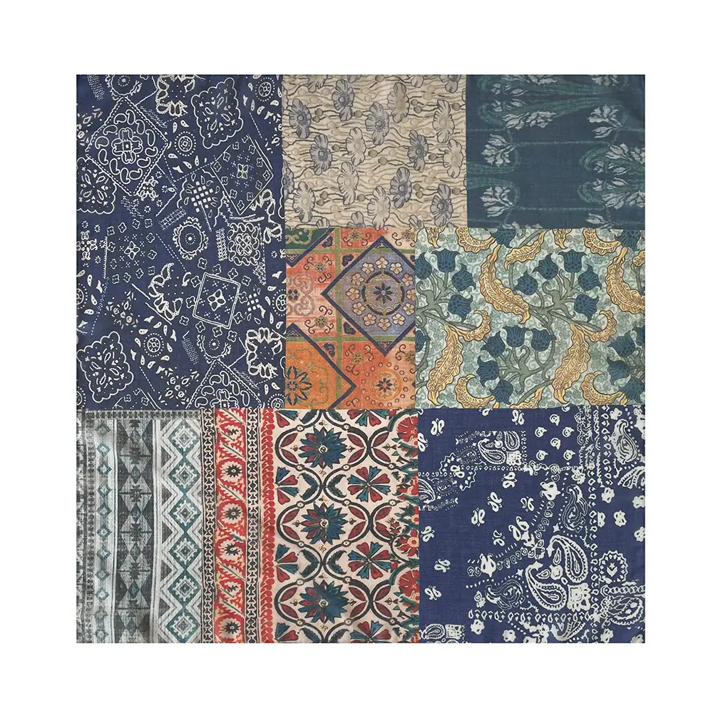 Silk Scarf with Retro Print for Women Autumn Winter — feature 12