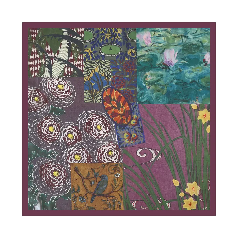 Silk Scarf with Retro Print for Women Autumn Winter — feature 17