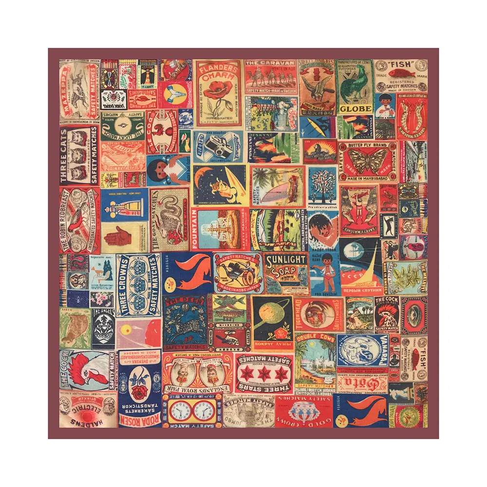 Silk Scarf with Retro Print for Women Autumn Winter — feature 19