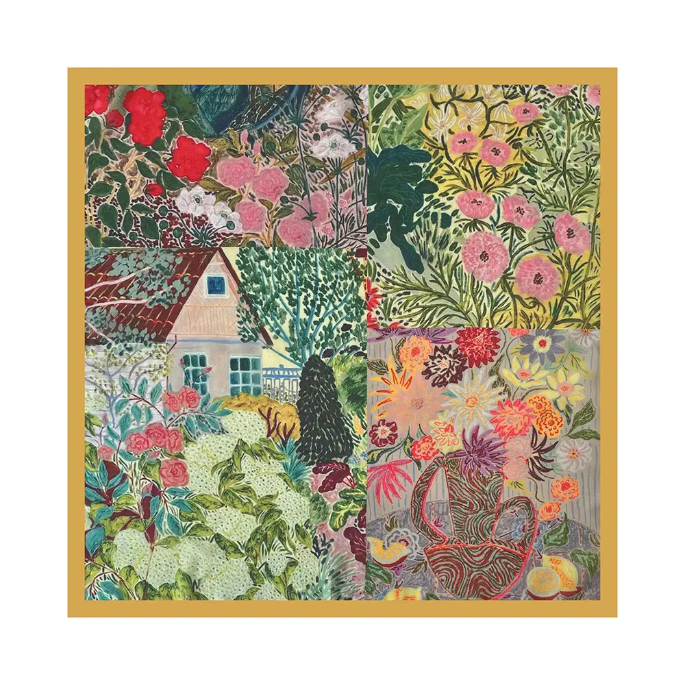 Silk Scarf with Retro Print for Women Autumn Winter — feature 20